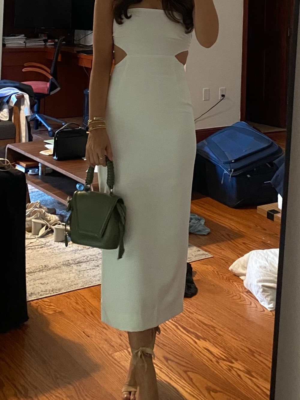 Bardot White Cutout Midi Dress